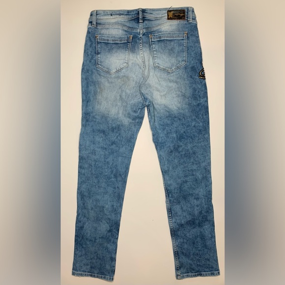 Y2K High Rise Jeans Ed Hardy Jeans with Patches Slim Straight High Rise - Picture 13 of 17